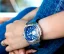 Men's silver Nsquare Watch with leather strap SnakeQueen Silver / Blue 46MM Automatic