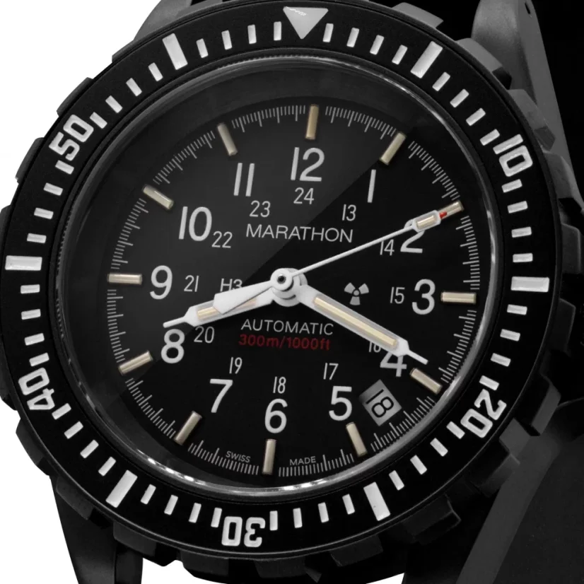 Men's black Marathon watch with steel strap Anthracite Large Diver's (GSAR) 41MM Automatic