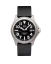 Relógio Momentum Watches prata para homens com pulseira de borracha Atlas Eclipse Solar Black Goma Rubber 38MM