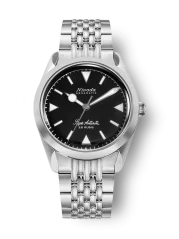 Men's silver Nivada Grenchen watch with steel strap Super Antarctic 32025A04 38MM Automatic