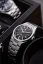 Men's silver Nivada Grenchen watch with steel strap F77 Black No Date 68000A77 37MM Automatic