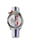 Men's silver Bomberg Watch with rubber strap Racing 3.8 White / Blue 45MM