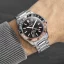 Relógio masculino de prata Venezianico com bracelete de aço Nereide GMT 3521504C Black 39MM Automatic
