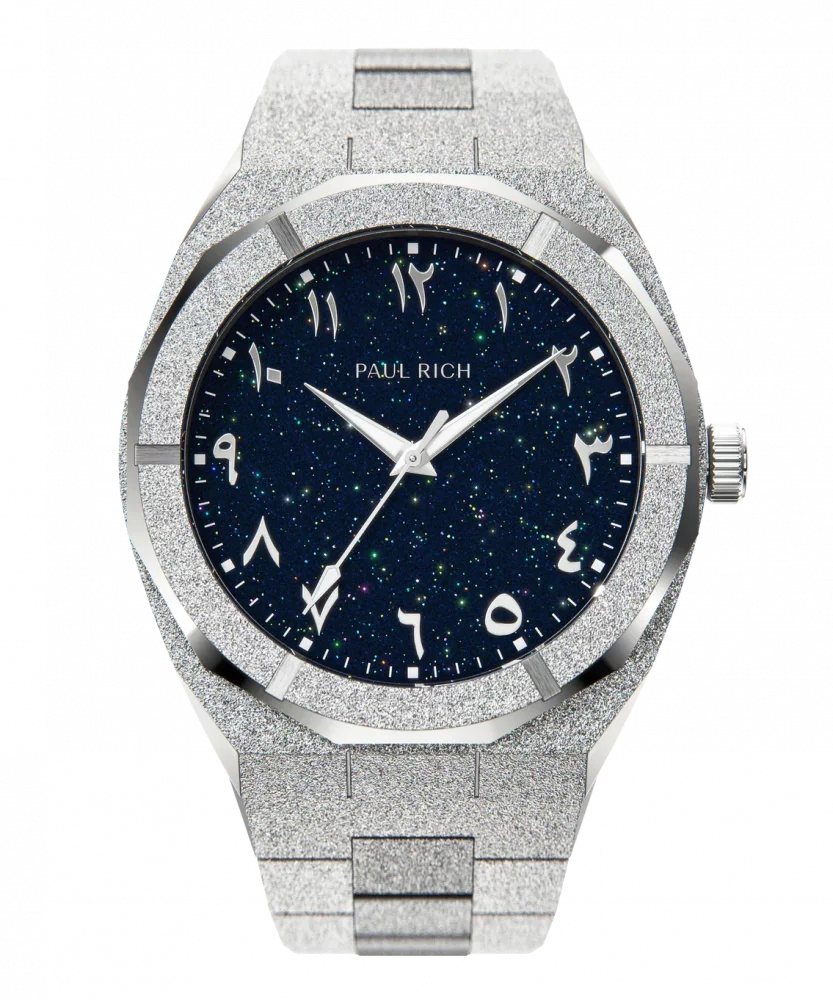 Men's silver Paul Rich watch with steel strap Frosted Star Dust