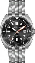 Men's silver Nethuns watch with a steel band Aqua II SS541 - Silver Automatic 44MM
