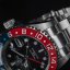 Muški srebrni sat Davosa s čeličnim remenom Ternos Ceramic GMT - Blue/Red Automatic 40MM