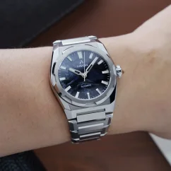 Men's silver Aisiondesign Watch with steel strap HANG Crafts - Pietersite Dial 40MM Automatic