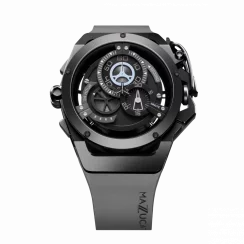 Relógio masculino de prata Mazzucato com bracelete de borracha Rim Sport Black / Grey - 48MM Automatic