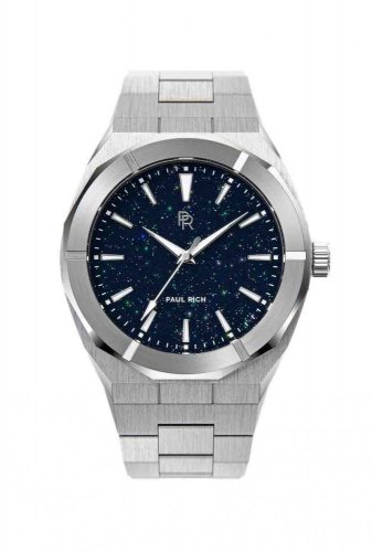 Męski srebrny zegarek Paul Rich ze stalowym paskiem Star Dust - Silver 42MM