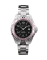 Strieborné pánske hodinky Momentum Watches s ocelovým pásikom Splash Black / Pink 38MM
