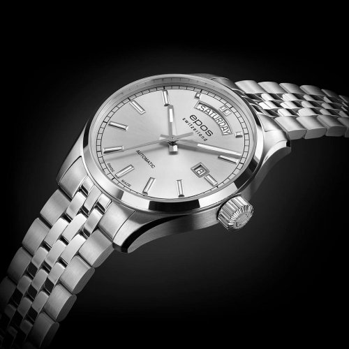 Srebrny męski zegarek Epos ze stalowym paskiem Passion 3501.142.20.98.30 41MM Automatic