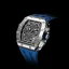 Orologio da uomo in argento Tsar Bomba Watch con un braccialetto di gomma TB8204Q - Silver / Blue 43,5MM