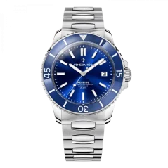 Stříbrné pánské hodinky Venezianico s ocelovým páskem Nereide 3321502C Blue 42MM Automatic