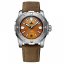Zilverkleurig herenhorloge van Phoibos Watches met leren band Great Wall 300M - Orange Automatic 42MM Limited Edition