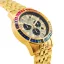 Men's gold Louis XVI watch with steel strap Majesté Iced Out Rainbow - Gold 43MM