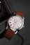 Men's silver Nivada Grenchen watch with leather strap Antarctic 35001M17 35MM