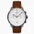 Relógio Nordgreen preto para homem com pulseira de couro Pioneer White Dial - Brown Leather / Gun Metal 42MM