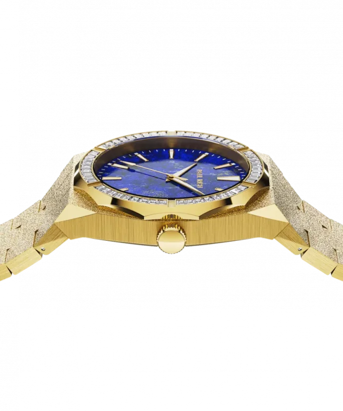 Men's gold Paul Rich watch with steel strap Frosted Star Dust Lapis Nebula - Gold 45MM
