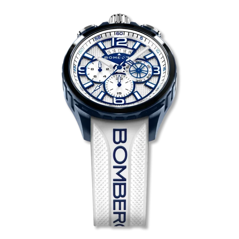 Schwarze Herrenuhr Bomberg Watches mit Gummiband LA BLANCHE 45MM