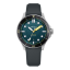Męski srebrny zegarek Circula Watches z gumowym paskiem DiveSport Titan - Petrol / Black DLC Titanium 42MM Automatic
