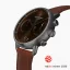 Montre Nordgreen pour homme en noir avec un bracelet en cuir Pioneer Brown Sunray Dial - Brown Leather / Gun Metal 42MM