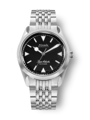 Strieborné pánske hodinky Nivada Grenchen s oceľovým pásikom Super Antarctic 32025A04 38MM Automatic