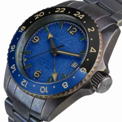 Men's silver Out Of Order Watch with steel strap Trecento Blue 40MM Automatic