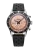 Stříbrné pánské hodinky Nivada Grenchen s koženým páskem Chronoking Mecaquartz Salamon Black Racing Leather 87043Q10 38MM