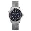 Męski srebrny zegarek Davosa ze stalowym paskiem Argonautic Lumis Mesh - Silver/Black 43MM Automatic