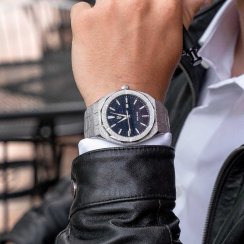 Stříbrné pánské hodinky Paul Rich s ocelovým páskem Star Dust Frosted - Silver Automatic 45MM