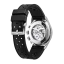 Men's silver Vulcain watch with leather strap Nautical Heritage Black White Luminova Steel Triple Caseback - Brown Plain 42MM Automatic