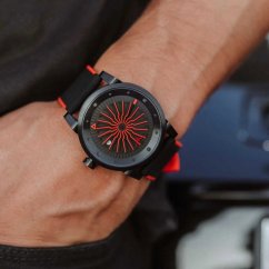 Men's black Zinvo Watches watch with genuine leather belt Blade Corsa - Black 44MM