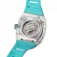 Orologio da uomo in argento Ralph Christian con un braccialetto di gomma The Ghost - Aqua Blue Automatic 43MM