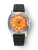 Men's silver Nivada Grenchen watch with leather strap Orange Depthmaster 14127A10 39MM Automatic