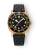 Zlaté pánské hodinky Nivada Grenchen s koženým páskem Pacman Depthmaster Bronze 14123A10 Black Racing Leather 39MM Automatic