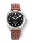 Stříbrné pánské hodinky Nivada Grenchen s koženým páskem Super Antarctic 3.6.9 Black No Vintage Effect 32039A23 38MM Automatic