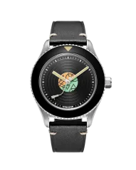 Men's silver Undone Watch with leather strap Legends of Rock | Led Zeppelin 40MM Automatic