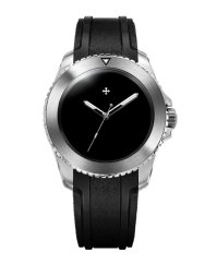 Stříbrné pánské hodinky Venezianico s gumovým páskem Nereide Ultrablack 3921510 Rubber Band 42MM Automatic