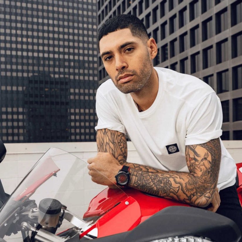 Men's black Zinvo Watches watch with genuine leather belt Blade Corsa - Black 44MM