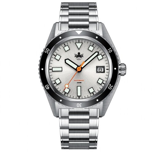 Zilverkleurig herenhorloge van Phoibos Watches met stalen band Argo PY052E - Automatic 40,5MM