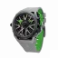 Montre homme Mazzucato en argent noir avec bracelet en caoutchouc RIM Monza Black / Green - 48MM Automatic