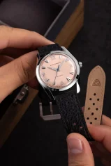 Men's silver Nivada Grenchen watch with rubber strap Antarctic 35018M01 35MM Automatic