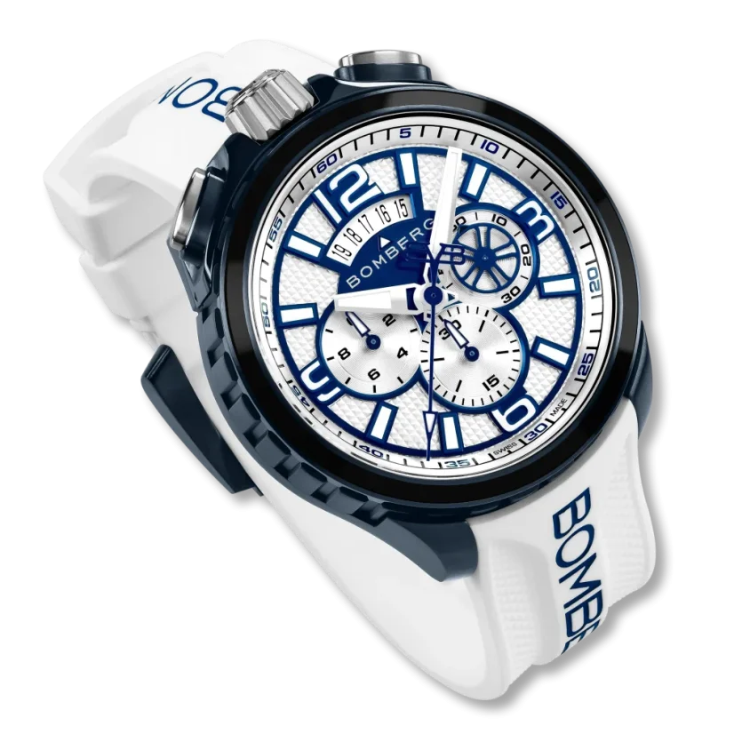 Schwarze Herrenuhr Bomberg Watches mit Gummiband LA BLANCHE 45MM