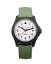 Zwart herenhorloge van Momentum Watches met een rubberen band Atlas Automatic White-Ion - Green Tropic Rubber 38MM Automatic