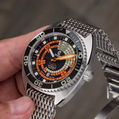 Stříbrné pánské hodinky Oceancrawler Watches s ocelovým páskem Decompression Timer - Black Automatic 44MM