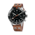 Stříbrné pánské hodinky Hemel s páskem z pravé kůže The Hemel HFT20 / VK64 configuration / Black Dial 42 MM