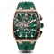 Zlaté pánské hodinky Ralph Christian s gumovým páskem The Polaris Chrono - Gold / Hunter Green 42,5MM