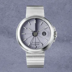 Muški srebrni sat 22Designstudio Watches sa čeličnim remenom Concrete Sport 45MM Automati