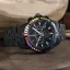 Czarny męski zegarek Ludwika XVI ze stalowym paskiem Majesté Iced Out Rainbow 1129 - Black 43MM