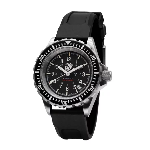 Miesten hopea Marathon Watches - kello teräsrannekkeella Official USMC™ Large Diver's 41MM Automatic